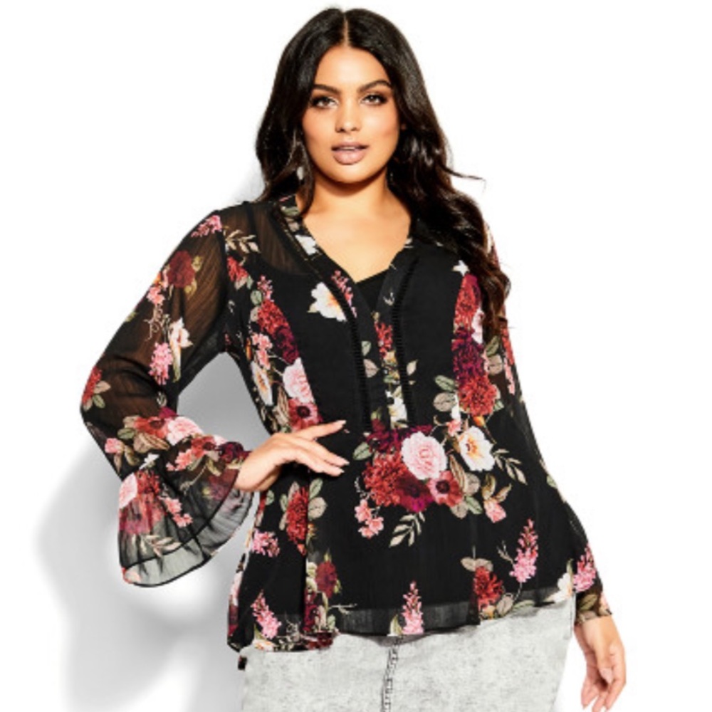 City Chic Floral Paradise Top